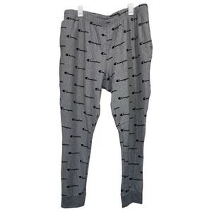 Champion Grey Reverse Weave Logo Athletic Logo Jogger Sweatpants